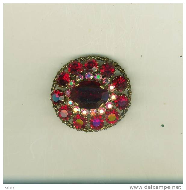 Broche Très  Ancienne   Brillants Verre  Strass  Très Belle TBE - Broches