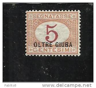 OLTRE GIUBA 1925 SEGNATASSE 5 C MNH - Oltre Giuba
