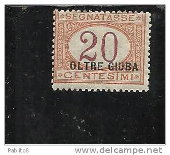 OLTRE GIUBA 1925 SEGNATASSE 20 C MNH - Oltre Giuba