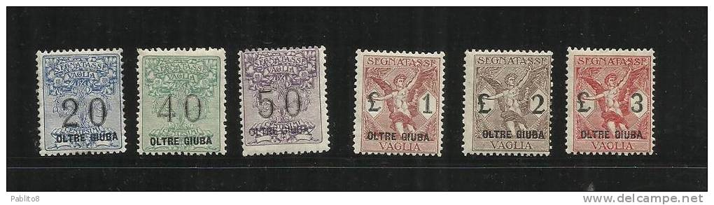 OLTRE GIUBA 1925 SEGNATASSE PER VAGLIA TAXES TASSE POSTAGE DUE SERIE COMPLETA COMPLETE SET MNH - Oltre Giuba