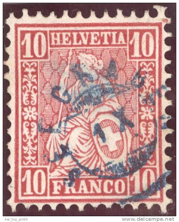 Heimat ZH SEEGRÄBEN 182?-03-15 Blau Zwergstempel Auf Zu#38 Sitzende Helvetia - Oblitérés