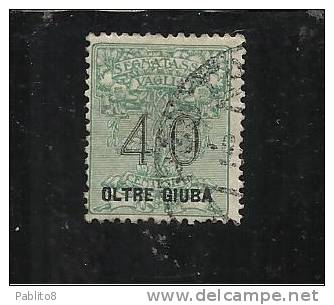 OLTRE GIUBA 1925 SEGNATASSE VAGLIA  40 C TIMBRATO - Oltre Giuba