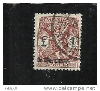 OLTRE GIUBA 1925 SEGNATASSE VAGLIA  LIRE 1 TIMBRATO - Oltre Giuba