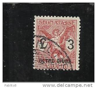 OLTRE GIUBA 1925 SEGNATASSE VAGLIA  LIRE 3 TIMBRATO - Oltre Giuba