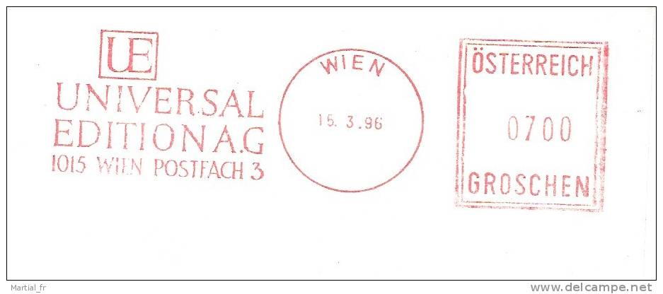 EMA RED METER STAMP ABSENDER FREISTEMPEL AFS METIER AUTRICHE EDITION VERLAG LITTERATURE UNIVERSAL - Other & Unclassified