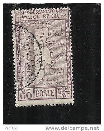 OLTRE GIUBA 1926 ANNESSIONE 60 C TIMBRATO - Oltre Giuba