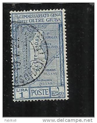 OLTRE GIUBA 1926 ANNESSIONE LIRE 1 TIMBRATO - Oltre Giuba