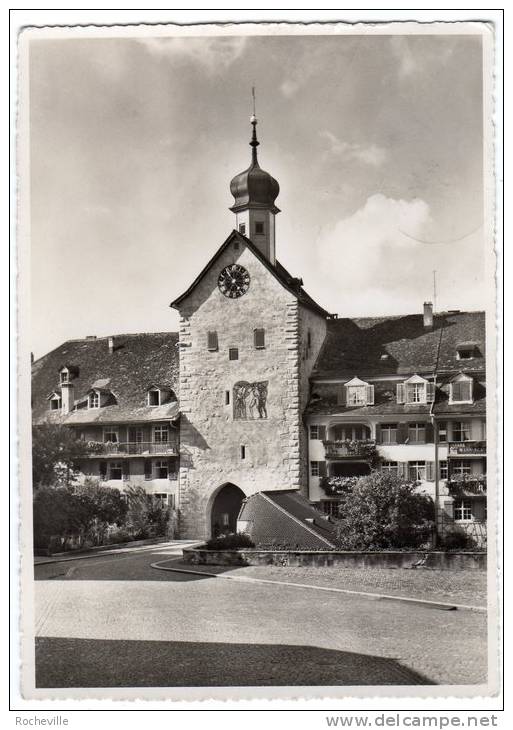 Suisse TG - Bischofszell, Zeitglockenturm- Carte Noir Et Blanc Oblitérée En 1953- Scans Recto-verso- - Bischofszell