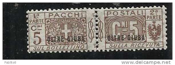 OLTRE GIUBA 1925 PACCHI POSTALI 5 C MNH - Oltre Giuba