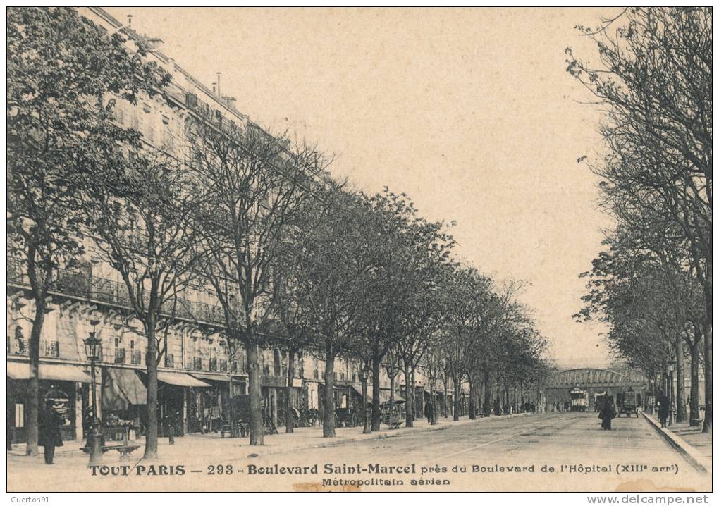 CPA (75)  PARIS XIII  /  Boulevard SAINT-MARCEL Près Du Boulevard De L' Hôpital - Métropolitain Aérien - - Distretto: 13