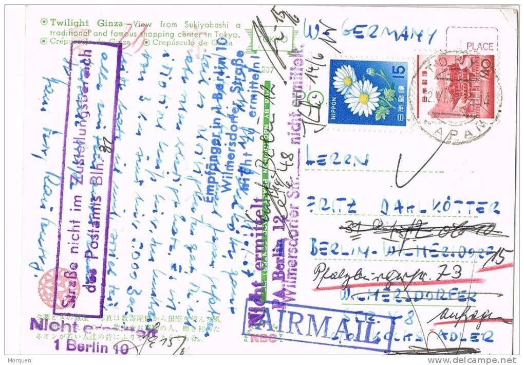 1743. Postal Aerea TOKYO (Japon) 1987. Reexpedité - Briefe U. Dokumente