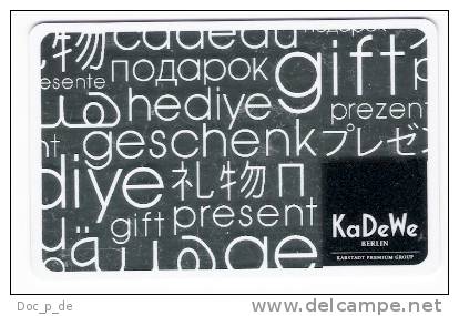 Germany - Carte Cadeau - Gift Card - KaDeWe  Store  - 1. Version - Allemagne - Gift Cards