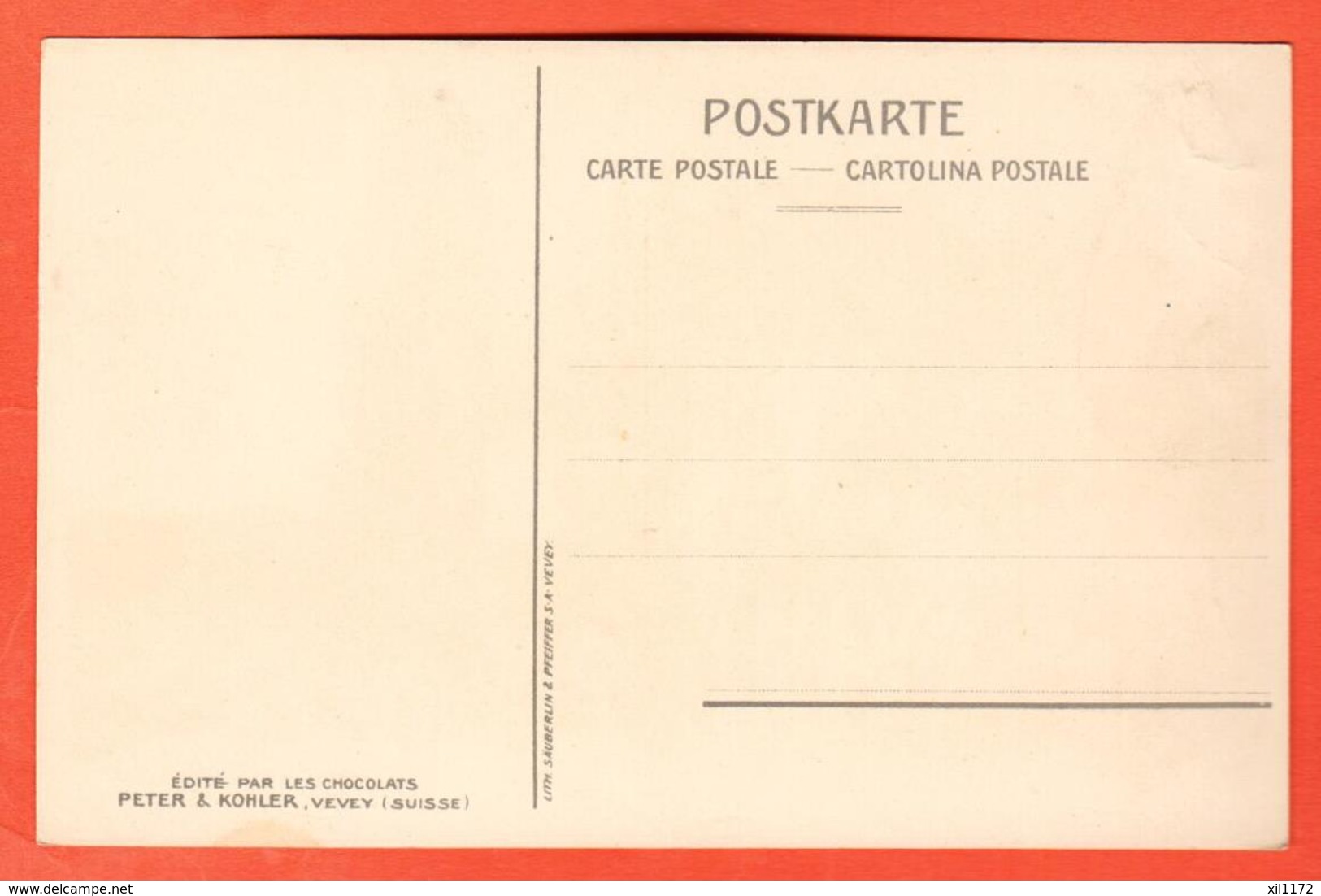 K766 Château Estavayer Litho éditée Par Les Chocolats Peter Kohler Vevey. Non Circulé.Klausfelder - Estavayer