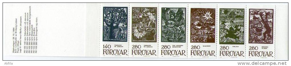 Faroe Islands 1984 March Illustrations, Booklet, MNH (**) Michel 106-111 - Féroé (Iles)