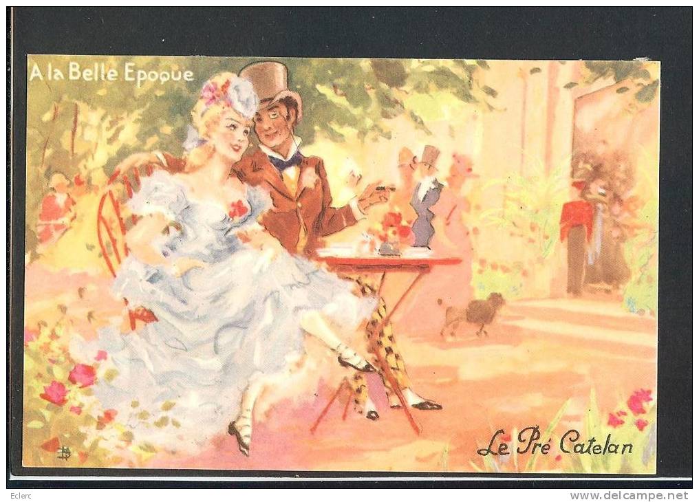 LA BELLE EPOQUE - 5 CARTES REPROS ANCIENNES ANNEES 1940 ENV. - MODE - FEMME - COIFFURE - CHAPEAU - ROBE - TB - Mode