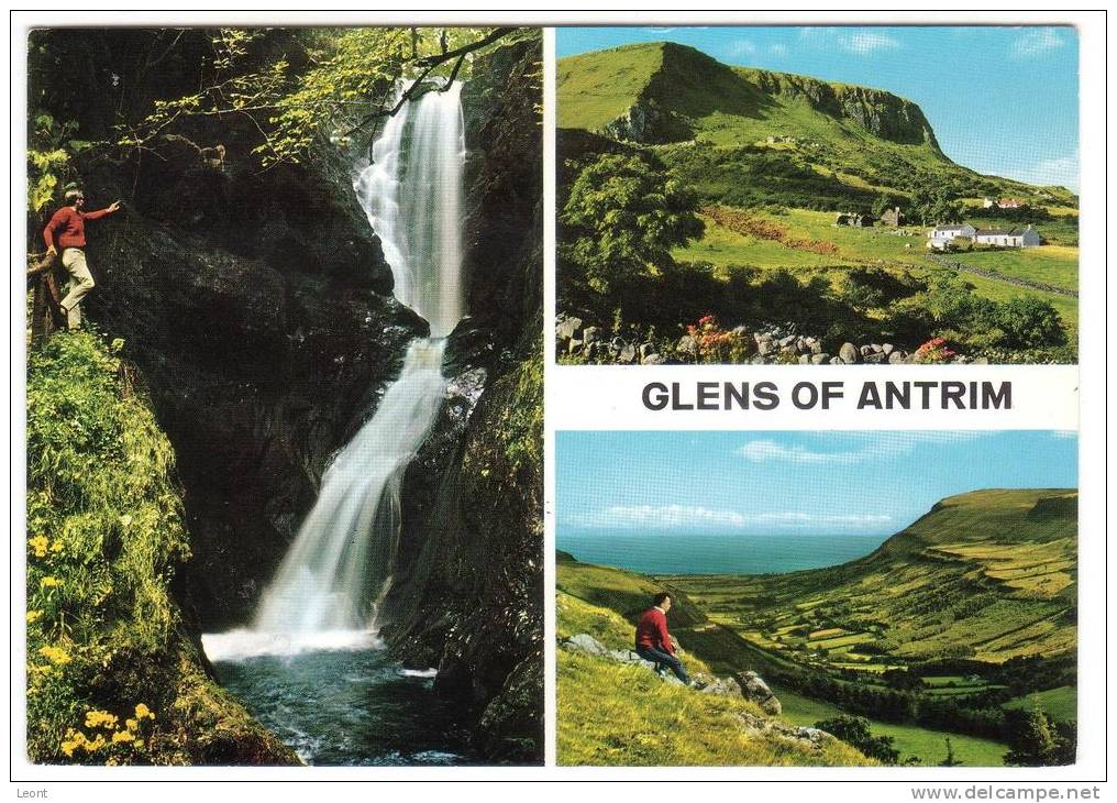 Antrim - Glens Of Antrim - 3 Views - Waterfall - 1968 - Antrim