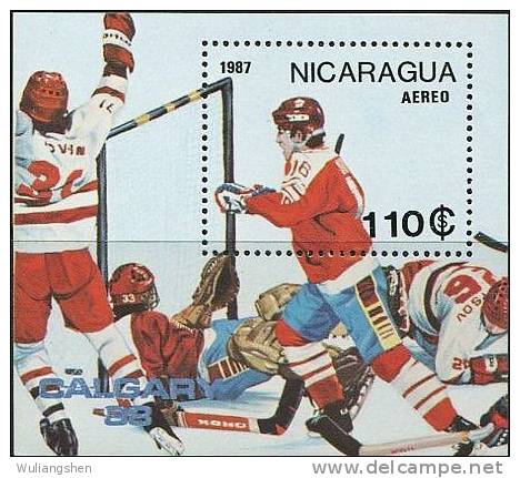 CA0227 Nicaragua 1987 Hockey M MNH - Jockey (sobre Hielo)