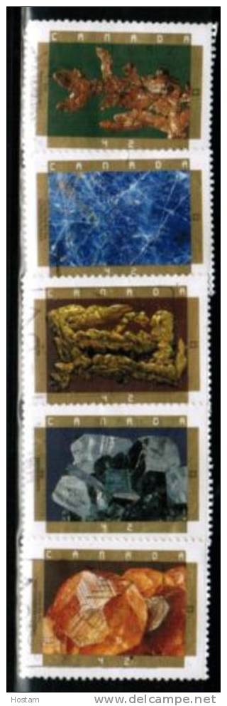 CANADA, # 1436-40, 1992, CANADIAN MINERALS  USED - Oblitérés