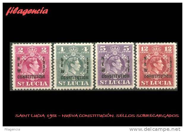 PIEZAS. CARIBE SAINT LUCIA MINT. 1951 NUEVA CONSTITUCIÓN - St.Lucia (...-1978)