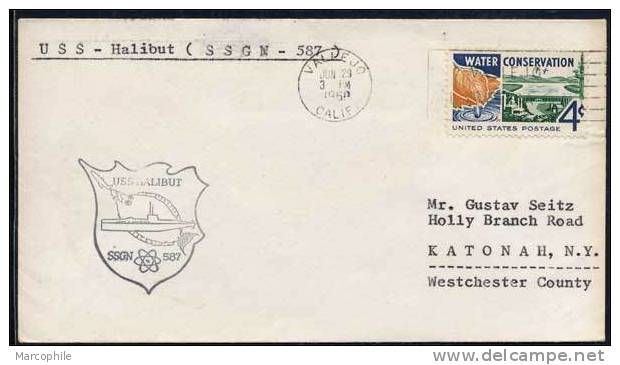 SOUS-MARIN NUCLEAIRE - USS HALIBUT  / 1960 USA ENVELOPPE ILLUSTREE (ref 2135) - Duikboten