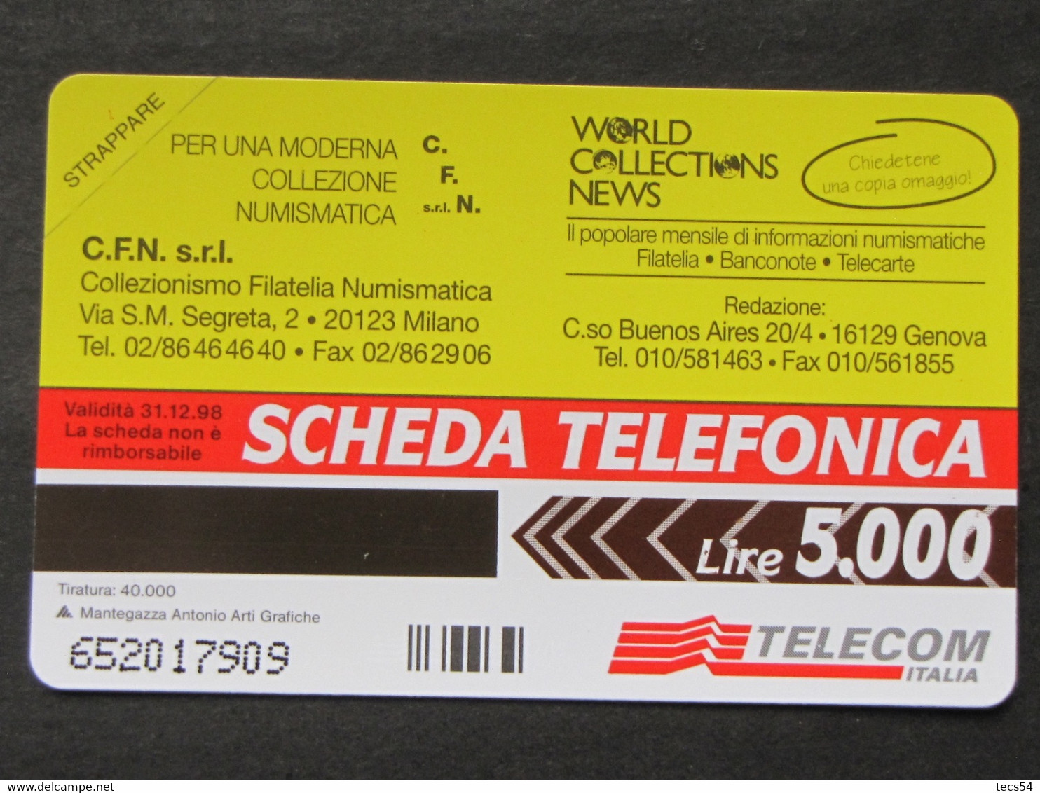 ITALIA TELECOM - 3428 C&C 335 GOLDEN - PRIVATE PUBBLICHE - CFN - NUOVA MINT - Private-Omaggi