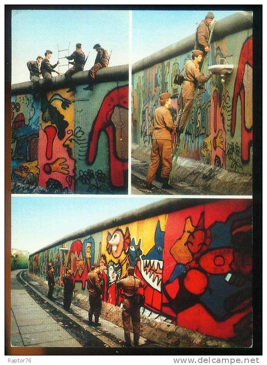 CPM Allemagne BERLIN  Le Mur De Berlin Soldats Démontant La Sculpture De Pariser Künstler Multi-vues - Muro De Berlin