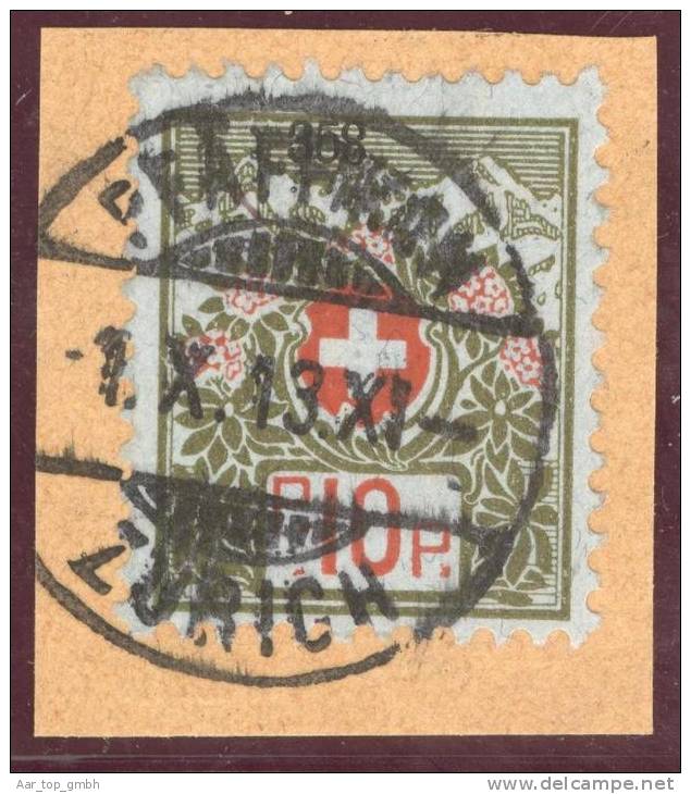 Heimat ZH PFÄFFIKON 1913-10-01 Auf Briefstück Portofreiheit Zu#5A Kl#358 Erziehungsheim Pestalozzi - Portofreiheit