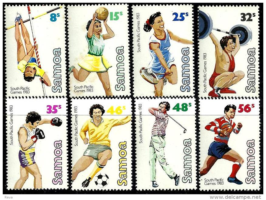 SAMOA SOUTH PACIFIC GAMES WOMAN BASKETBALL SPORT 1983 SET OF 8 STAMPS MINT SG639-46 READ DESCRIPTION!! - Samoa