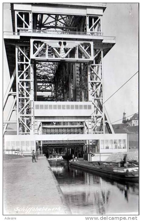 SCHIFFSHEBEWERK Mit Deutschem Reich Abzeichen (HK, In Niederfinow?, Brandenburg?), Orig.Fotokarte Nicht Gelaufen 1937 - Sonstige & Ohne Zuordnung