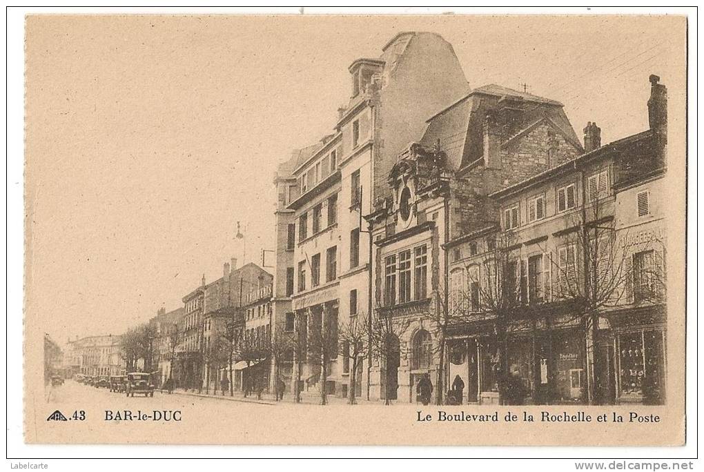 MEUSE 55.BAR LE DUC.LE BOULVARD DE LA ROCHELLE ET LA POSTE - Bar Le Duc