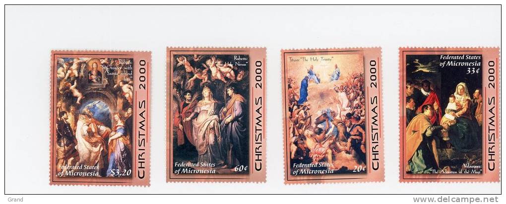 Micronésie-2000-Madonne-Rubens Titien Velasquez-YT 951/4***MNH - Rubens