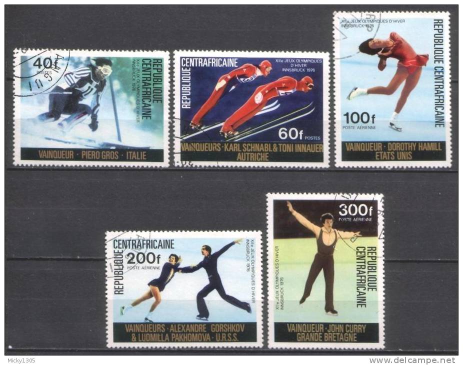 Centralafrica - Mi-Nr 417/421 Gestempelt / Used (p039) - Hiver 1976: Innsbruck