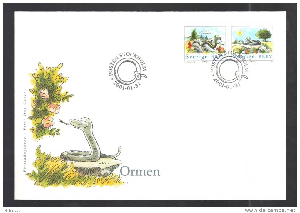 SUEDE N° 2195 & 2196 Obl. S/ Enveloppe FDC Illustrée - FDC