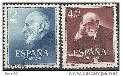 1952-ED. 1119a20-SERIE COMPLETA-DOCTORES RAMÓN Y CAJAL Y FERRÁN-NUEVO - Nuevos