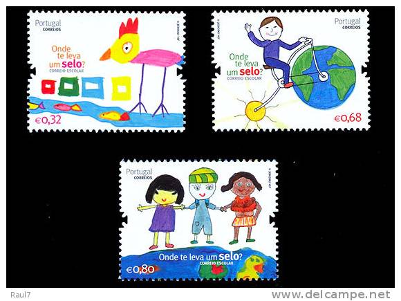 PORTUGAL 2011 - Courrier Escolaire, Dessins D'enfants  // 3v Neuf - Mnh Set - Ongebruikt