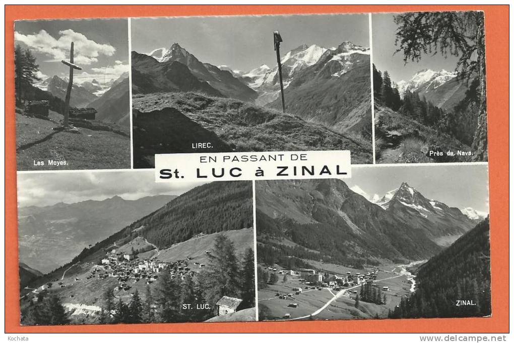 M088, Saint-Luc à Zinal , Les Moyes , Lirec , Près De Nava , St.- Luc , 3398 , Circulée 1959 - Saint-Luc