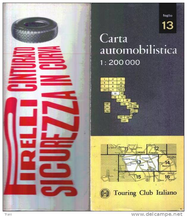 CARTA AUTOMOBILISTICA DEL T.C.I. FOGLIO 13 DEL 1967 - Strassenkarten