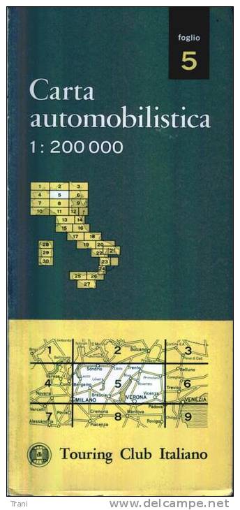 CARTA AUTOMOBILISTICA DEL T.C.I. FOGLIO 5 DEL 1967 - Strassenkarten