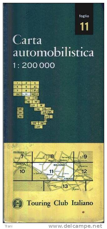 CARTA AUTOMOBILISTICA DEL T.C.I. FOGLIO 11 DEL 1967 - Cartes Routières