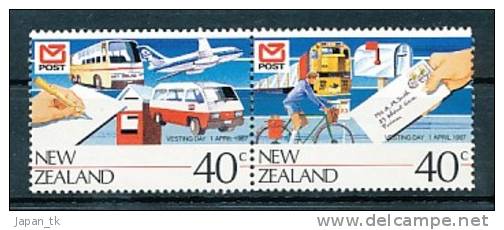 NEW ZEALAND   Mi.Nr. 990-991 Postgesellschaft Flugzeug, Bus, Eisenbahn, Fahrrad- MNH - Post