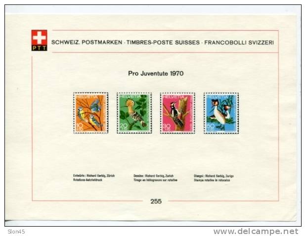 Switzerland 1970 Mi 923-939  MH Complete Sets On 5 PTT Cards - Ongebruikt