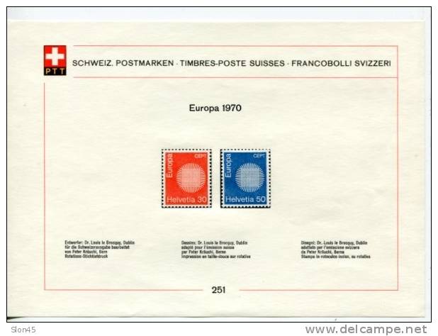 Switzerland 1970 Mi 923-939  MH Complete Sets On 5 PTT Cards - Ongebruikt