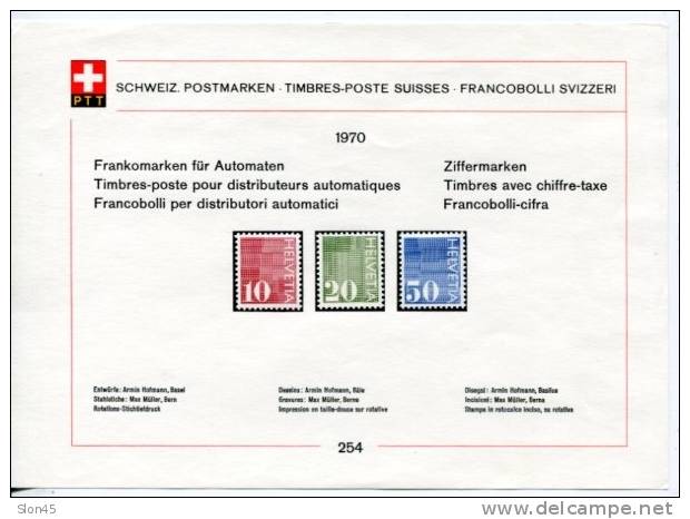 Switzerland 1970 Mi 923-939  MH Complete Sets On 5 PTT Cards - Ongebruikt