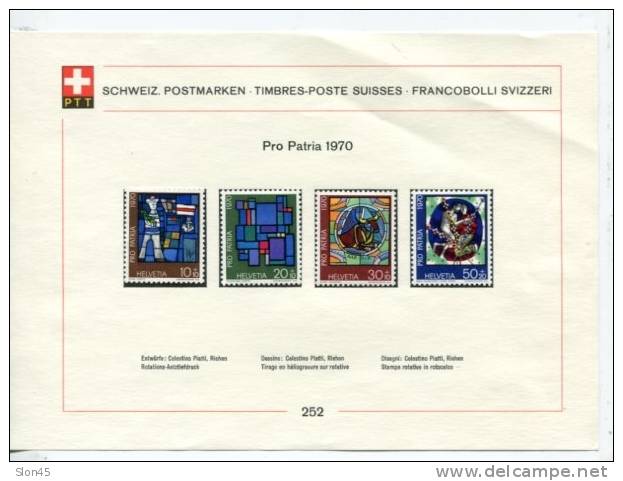 Switzerland 1970 Mi 923-939  MH Complete Sets On 5 PTT Cards - Ongebruikt