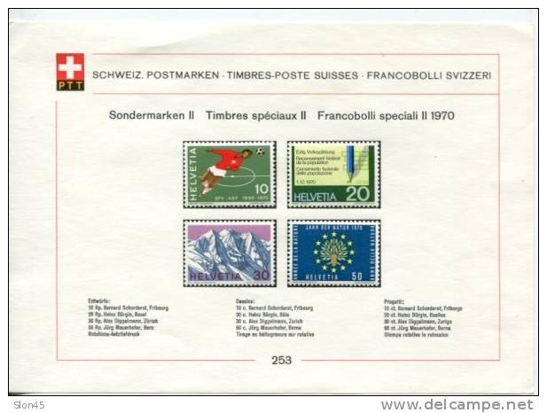 Switzerland 1970 Mi 923-939  MH Complete Sets On 5 PTT Cards - Ongebruikt