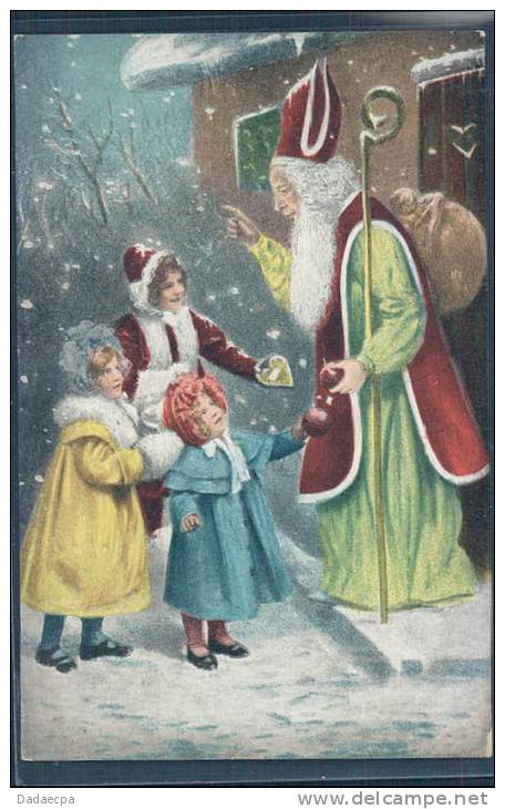 Père-Noël, Carte V&oelig;ux, Joyeux Noël, Enfants, Imprimé, - Santa Claus