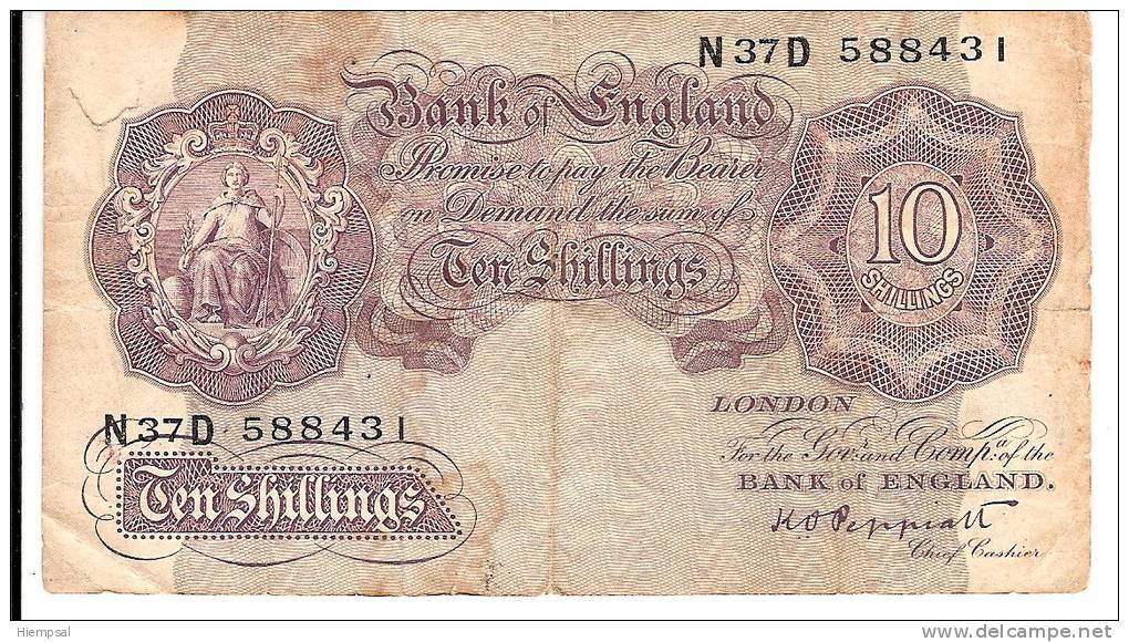 GRANDE  BRETAGNE  ---     10  SHILLINGS - Tunesien