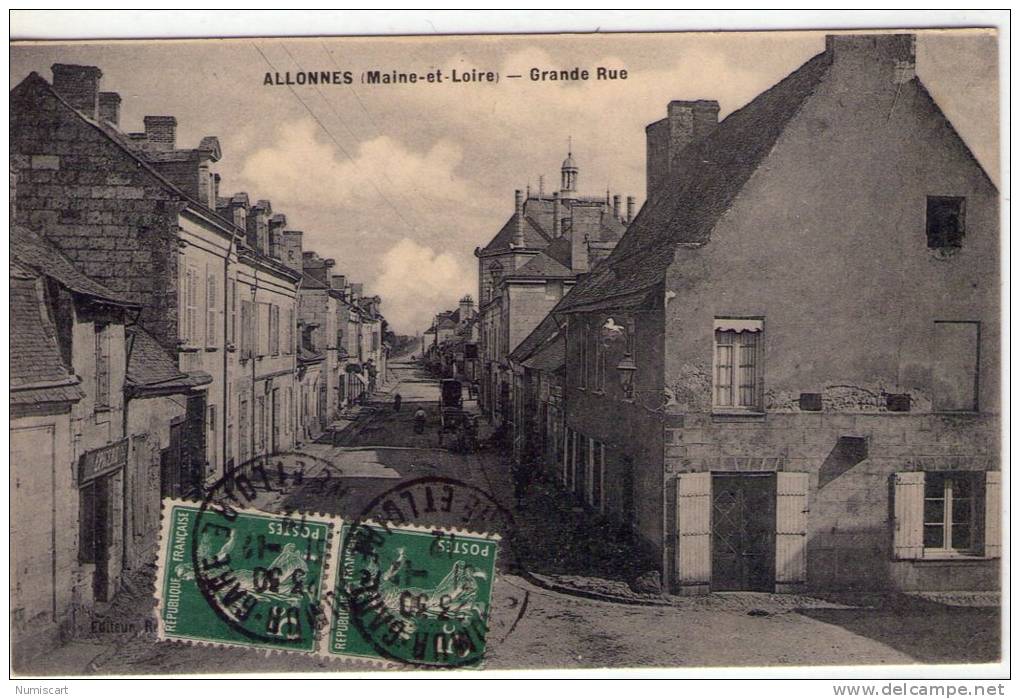 Allonnes..animée..la Grande Rue..attelage..épicerie - Allonnes