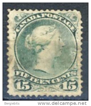 1 Good Old Used Stamp From Canada, Large Queen High Value 15 Cents - Gebruikt