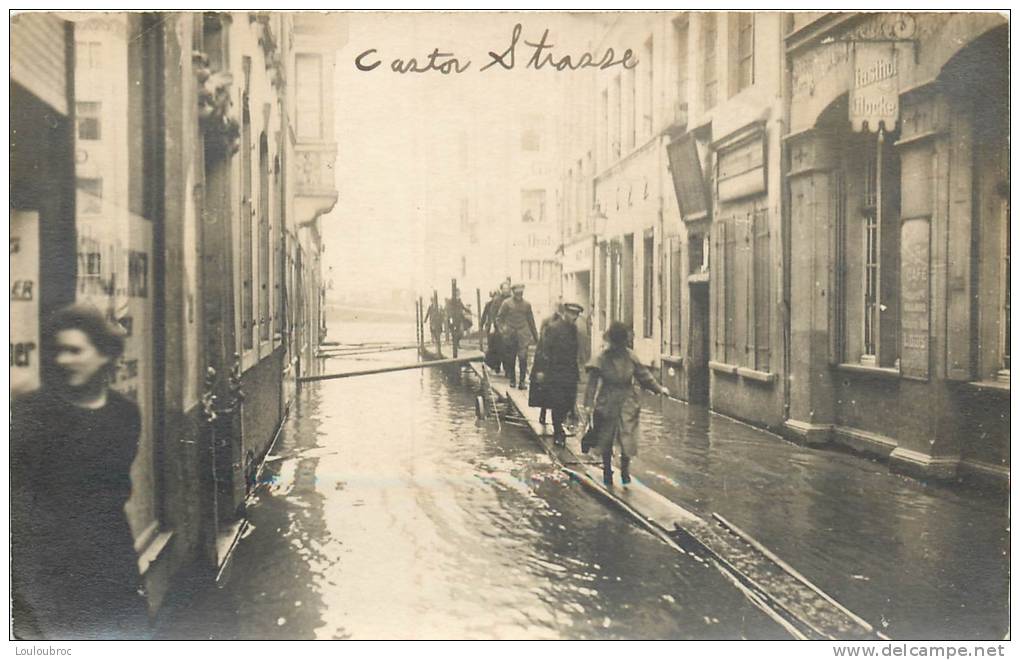 CARTE PHOTO LIEU NON IDENTIFIEE INONDATION NOTEE CASTOR STRASSE - A Identifier